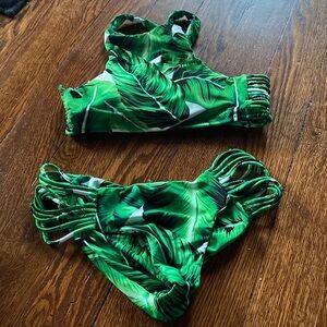 Cupshe Green Leaf Print Bikini